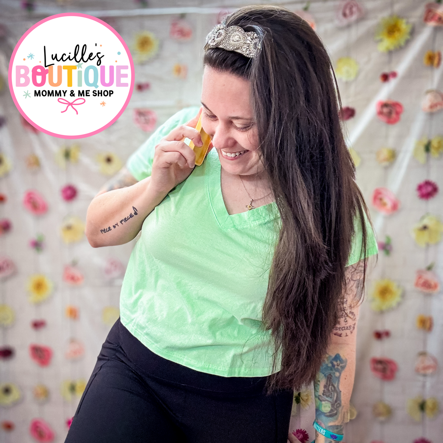 Spring Green-Women’s Crop Top- XL