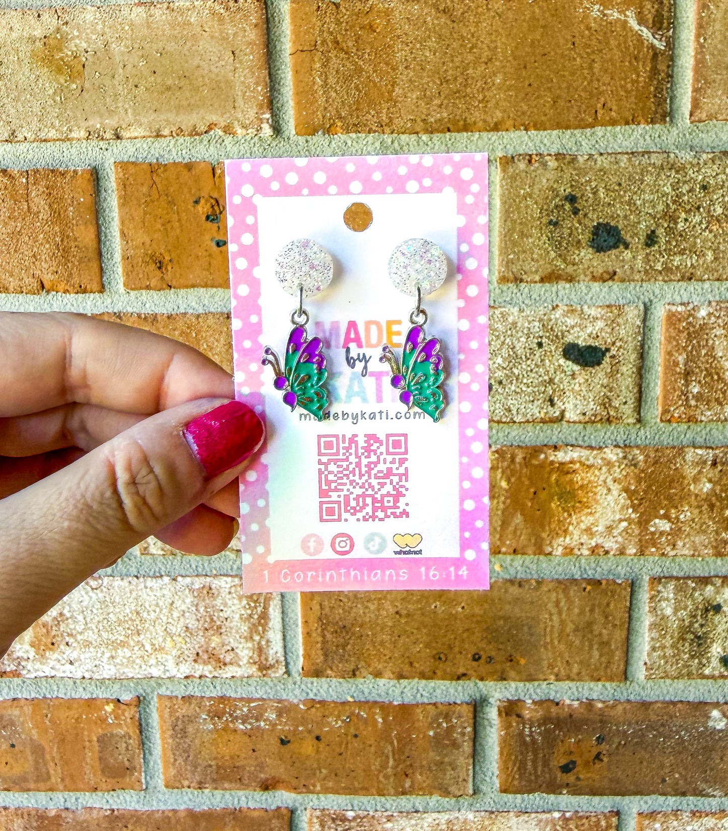 Butterfly Semicolon;| Awareness Dangle Earrings