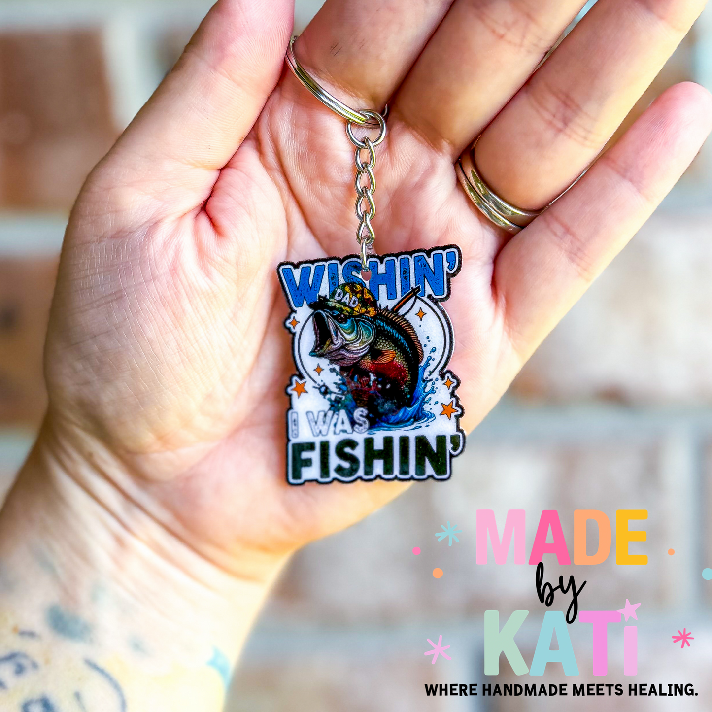 Wishin I was fishin| Keychain