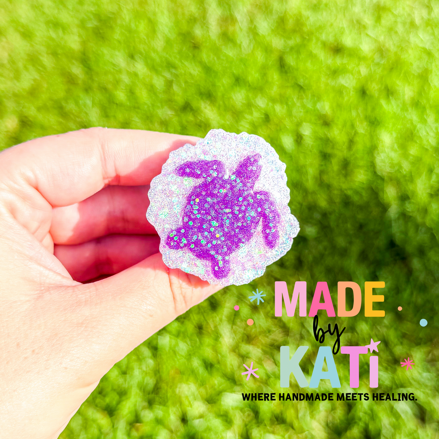 Purple Sea Turtle- Phone/Ereader Grip