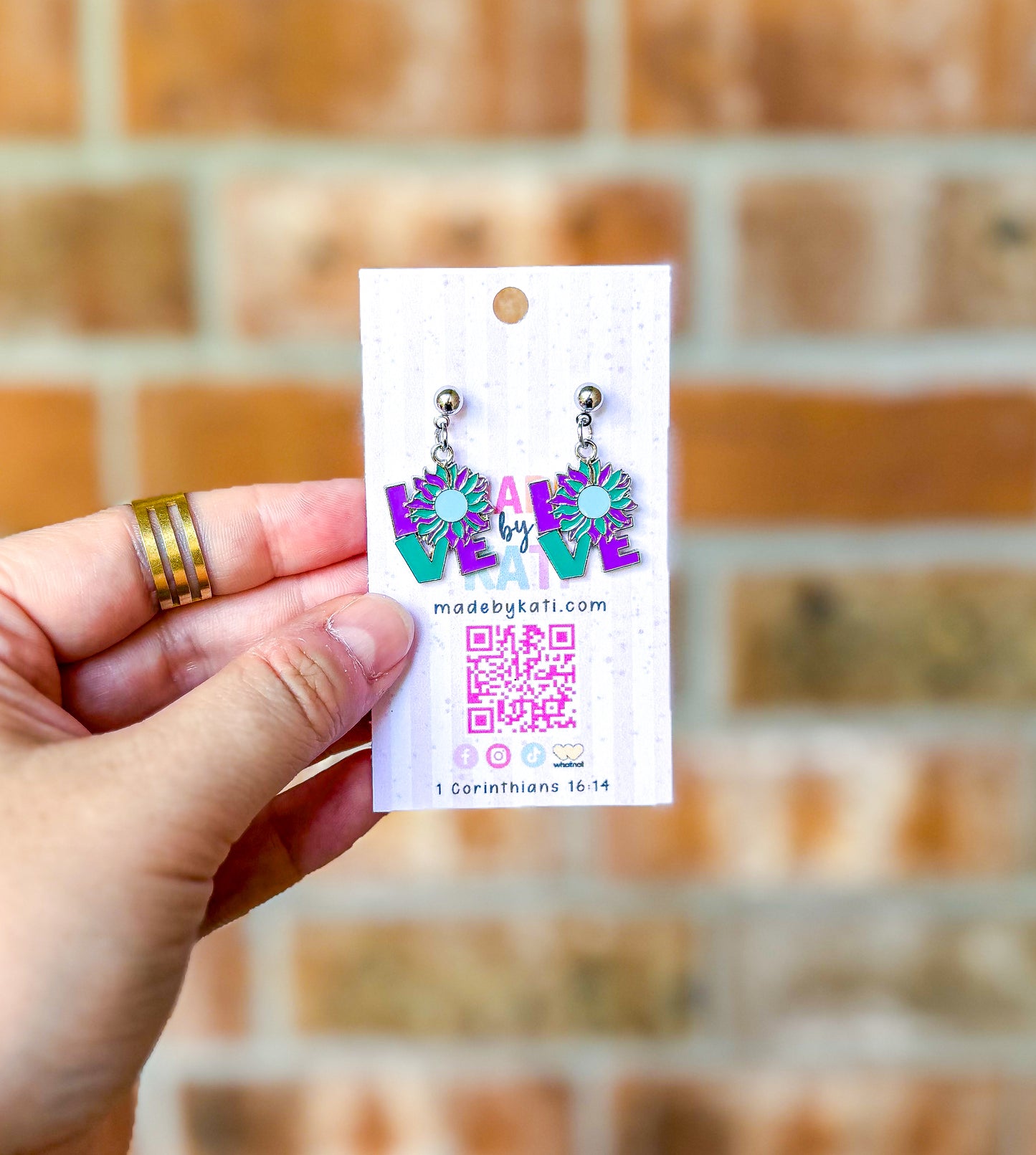 Love/Flower| Awareness Dangle Earrings