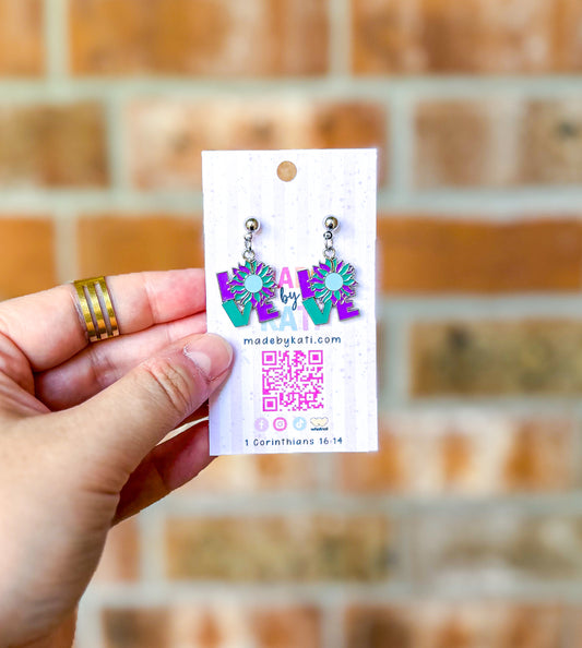 Love/Flower| Awareness Dangle Earrings