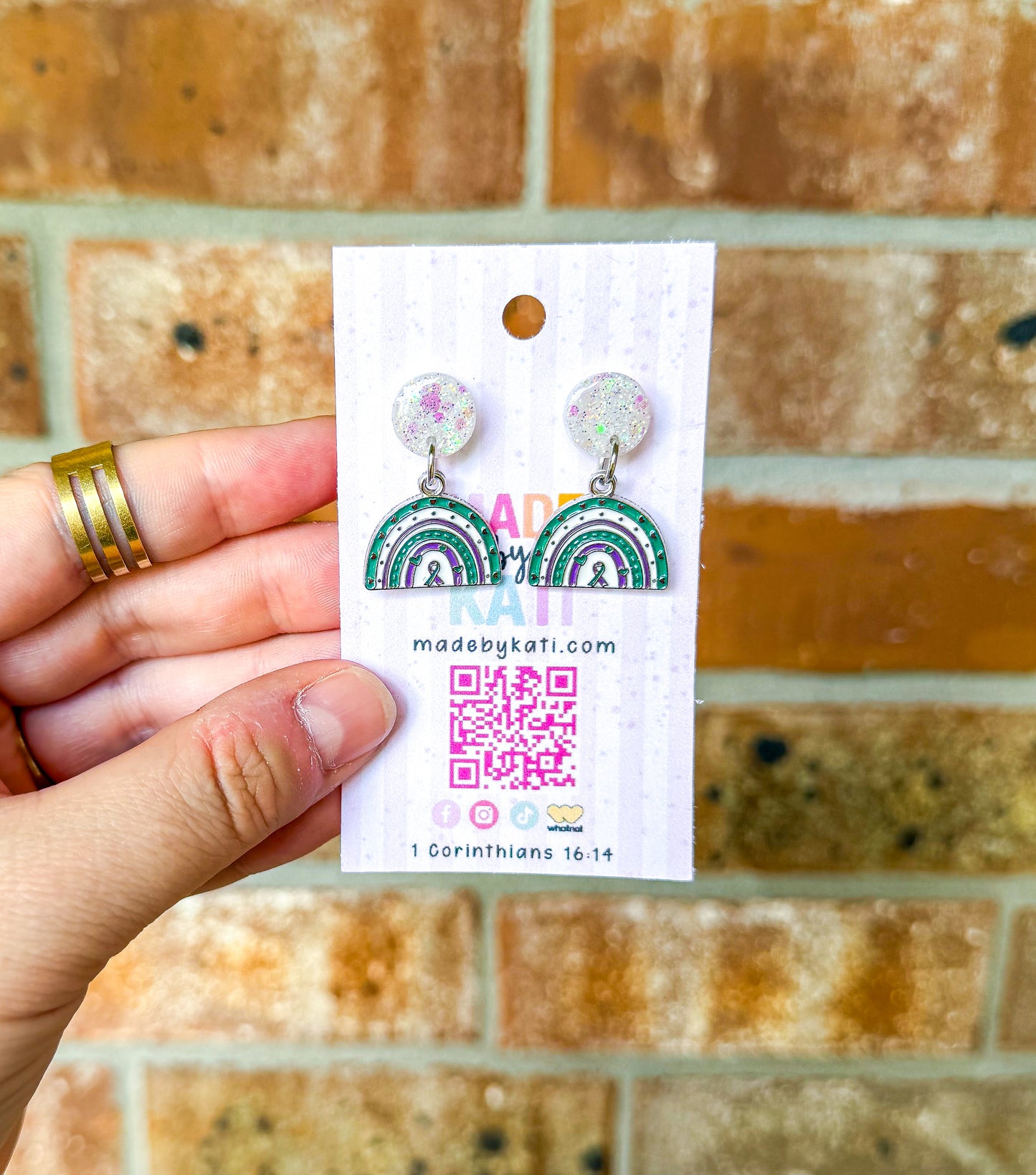 Rainbow/Ribbon| Awareness Dangle Earrings