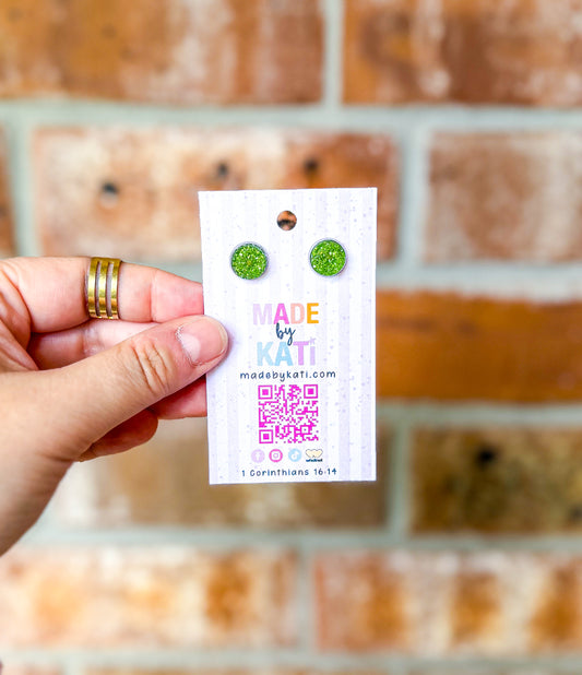 Seed of Faith| Bright Green Stud Earrings