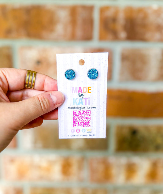 Seed of Faith| Blue Stud Earrings