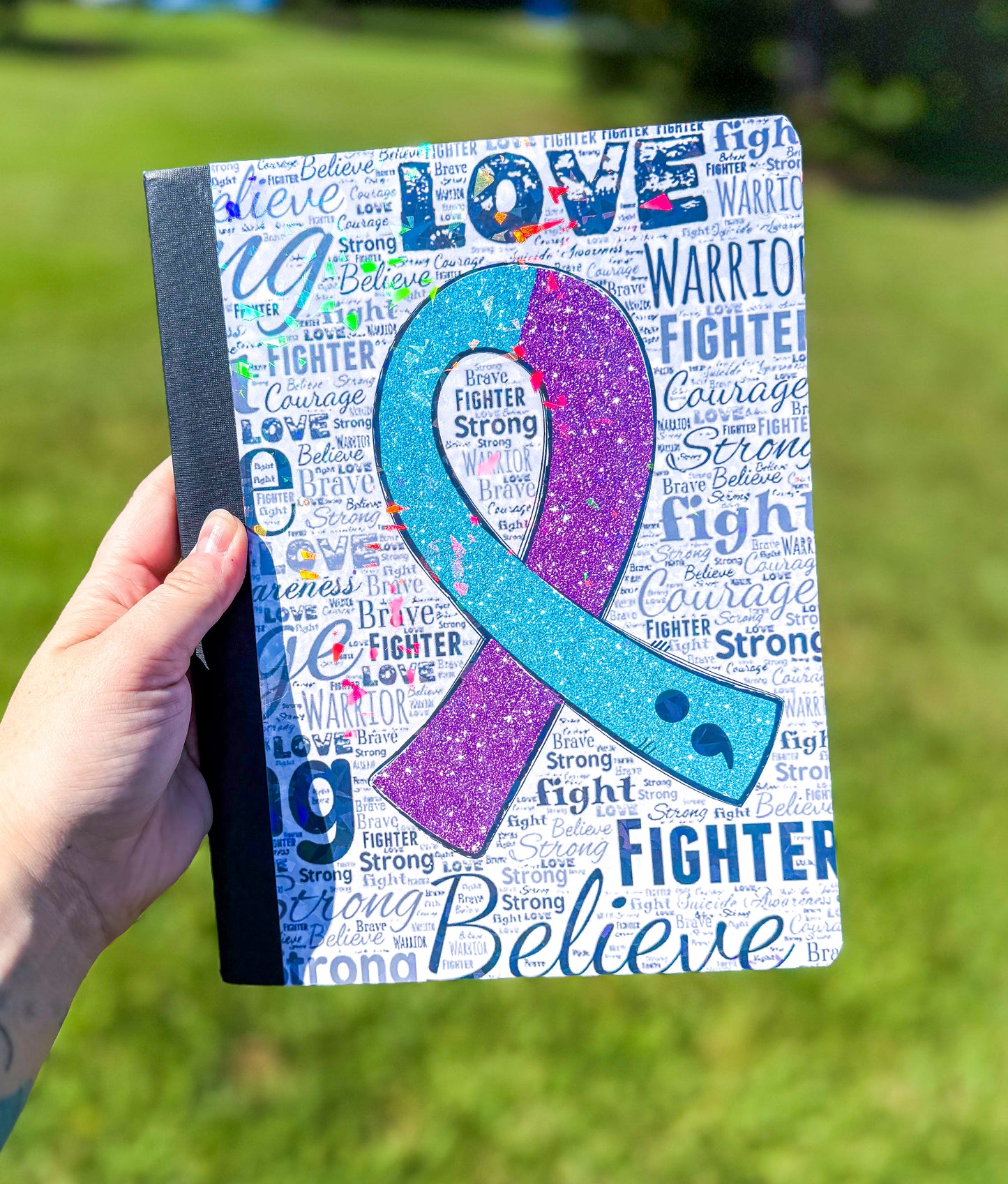 Suicide Awareness Ribbon| Holographic Notebook