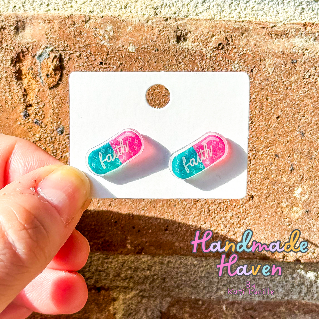 Pill of Faith Studs