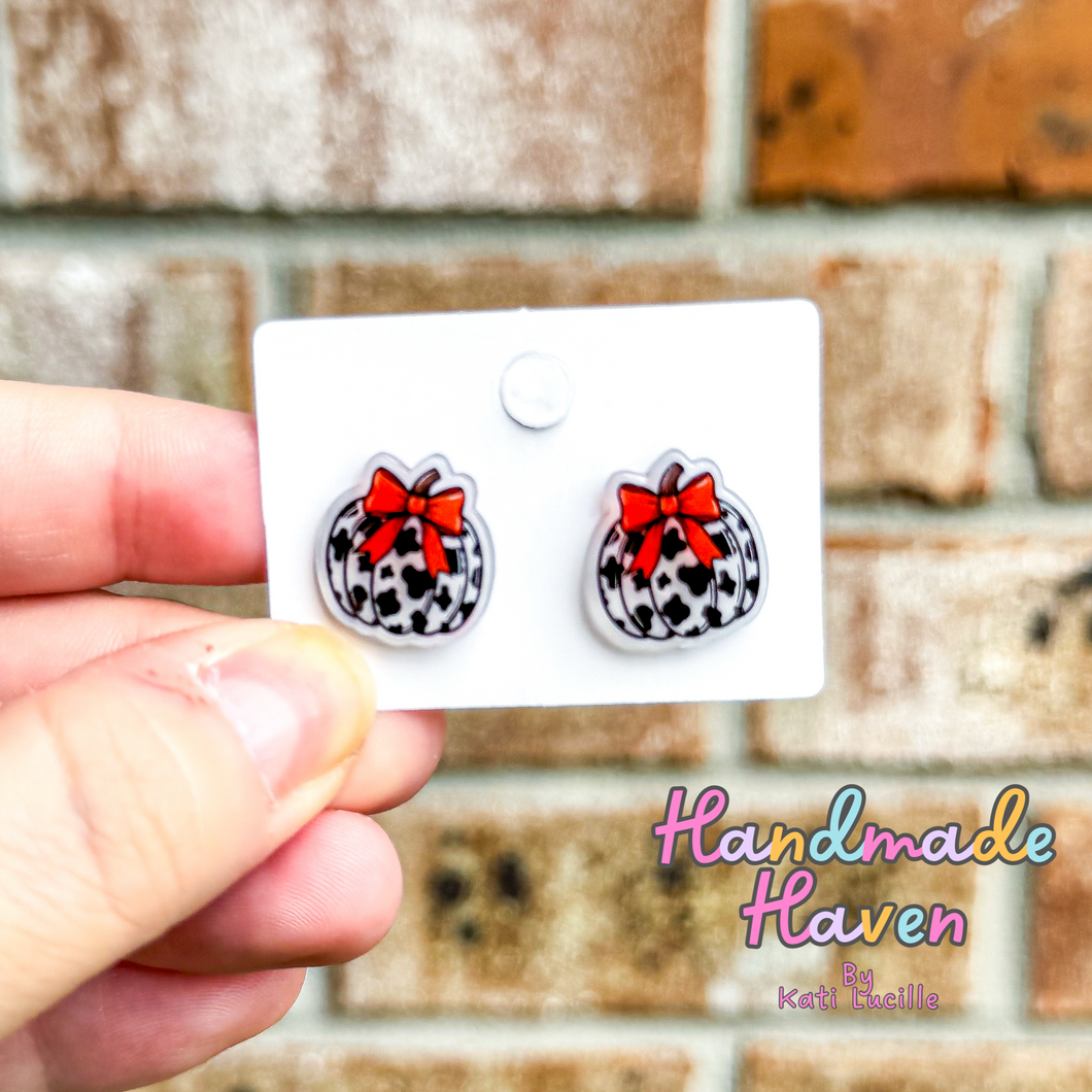 Cow Pumpkin Studs