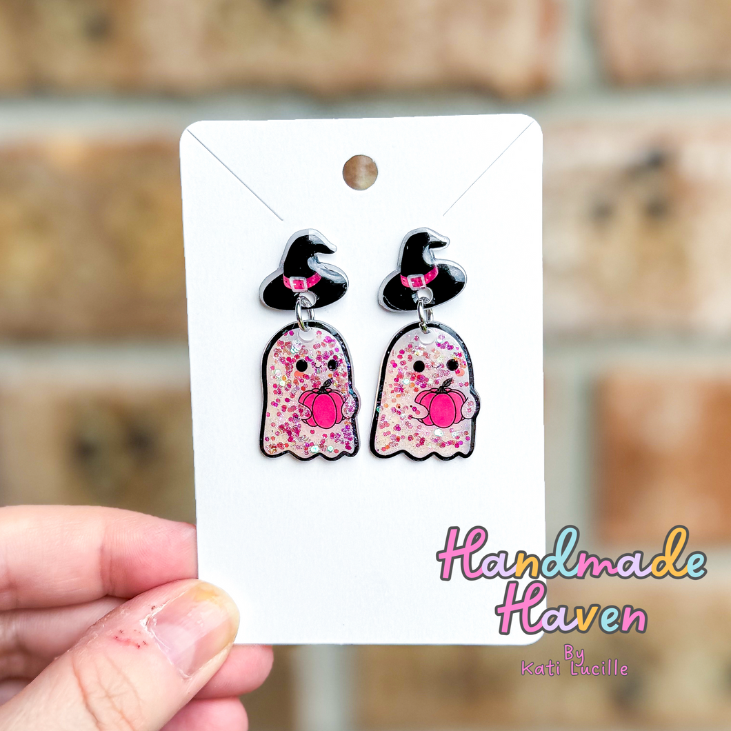 Glitter Ghost Dangles